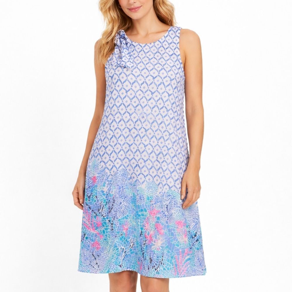 Lilly Pulitzer Luella Mini Dress in Sea La Vie Pima Cotton Sleeveless Coastal M